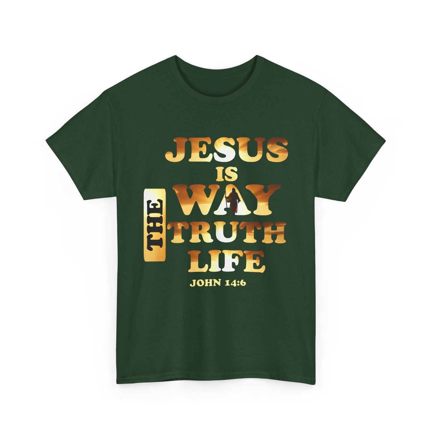 Faith-Inspired Unisex Heavy Cotton Tee - 'Jesus is the Way, the Truth, and the Life'