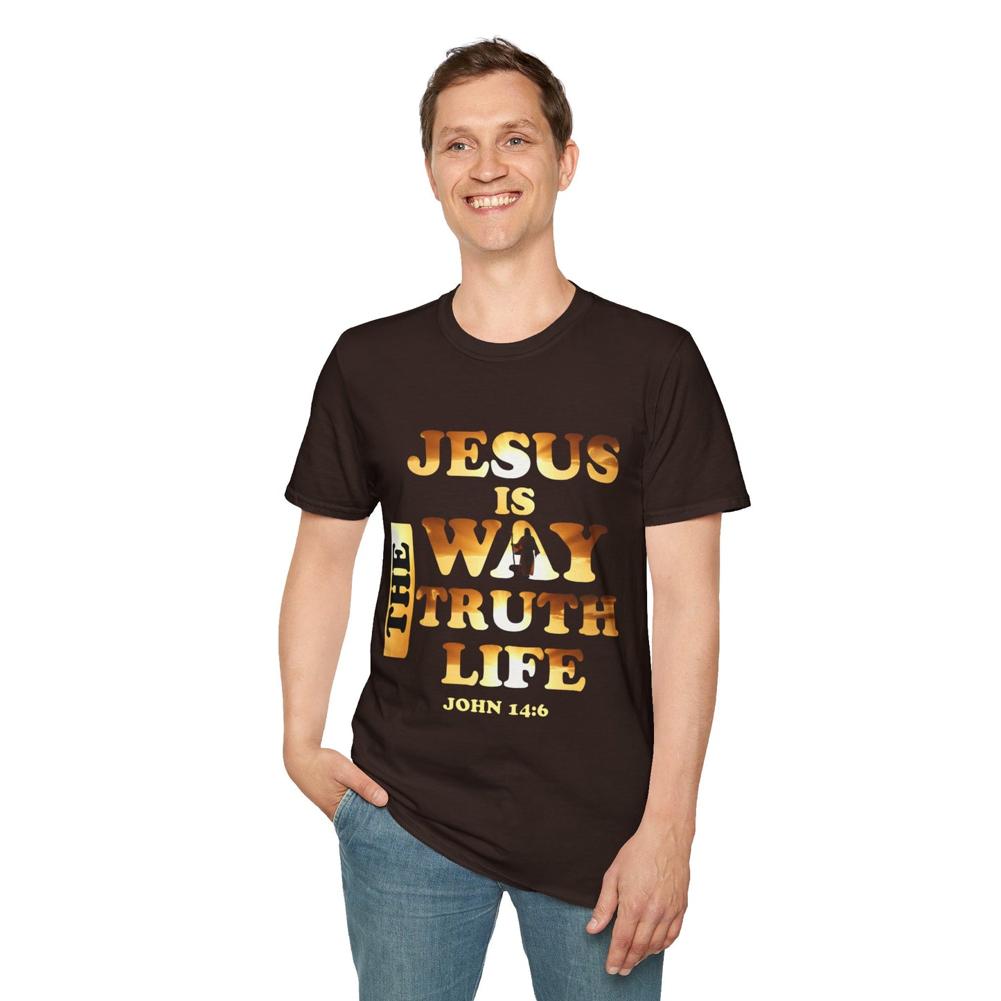 Inspirational Unisex T-Shirt - 'Jesus is the Way, Truth, Life' - Faith-Based Apparel