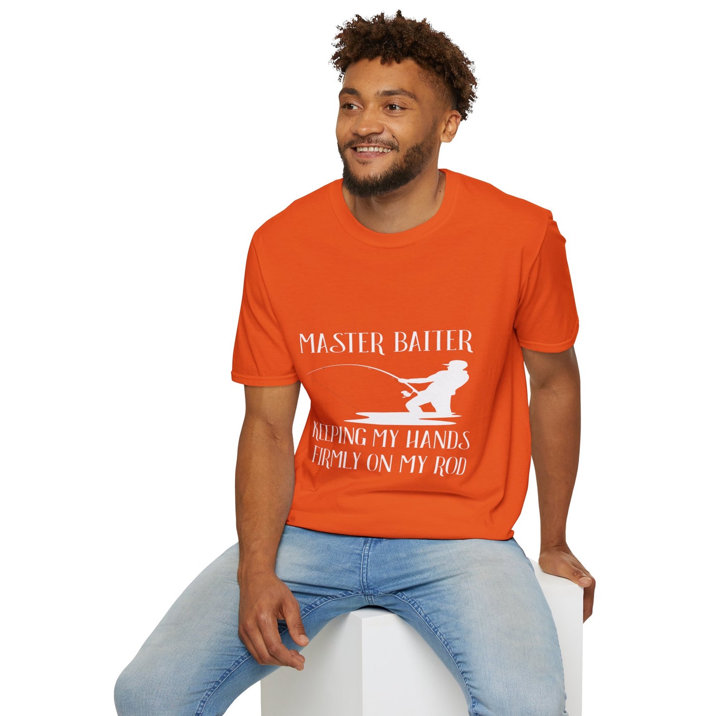 Master Baiter Fishing T-Shirt - Unisex Softstyle Graphic Tee for Fishing Enthusiasts