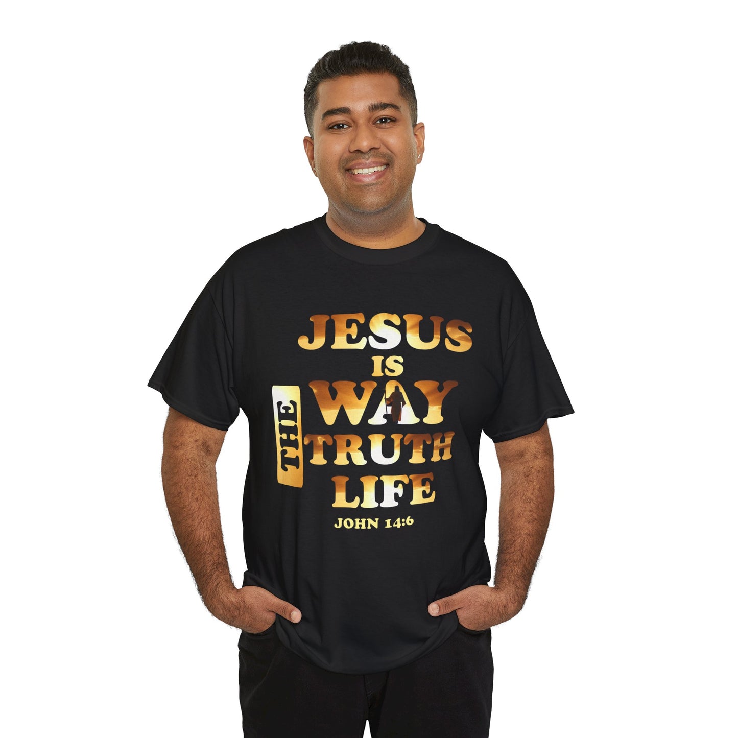 Faith-Inspired Unisex Heavy Cotton Tee - 'Jesus is the Way, the Truth, and the Life'