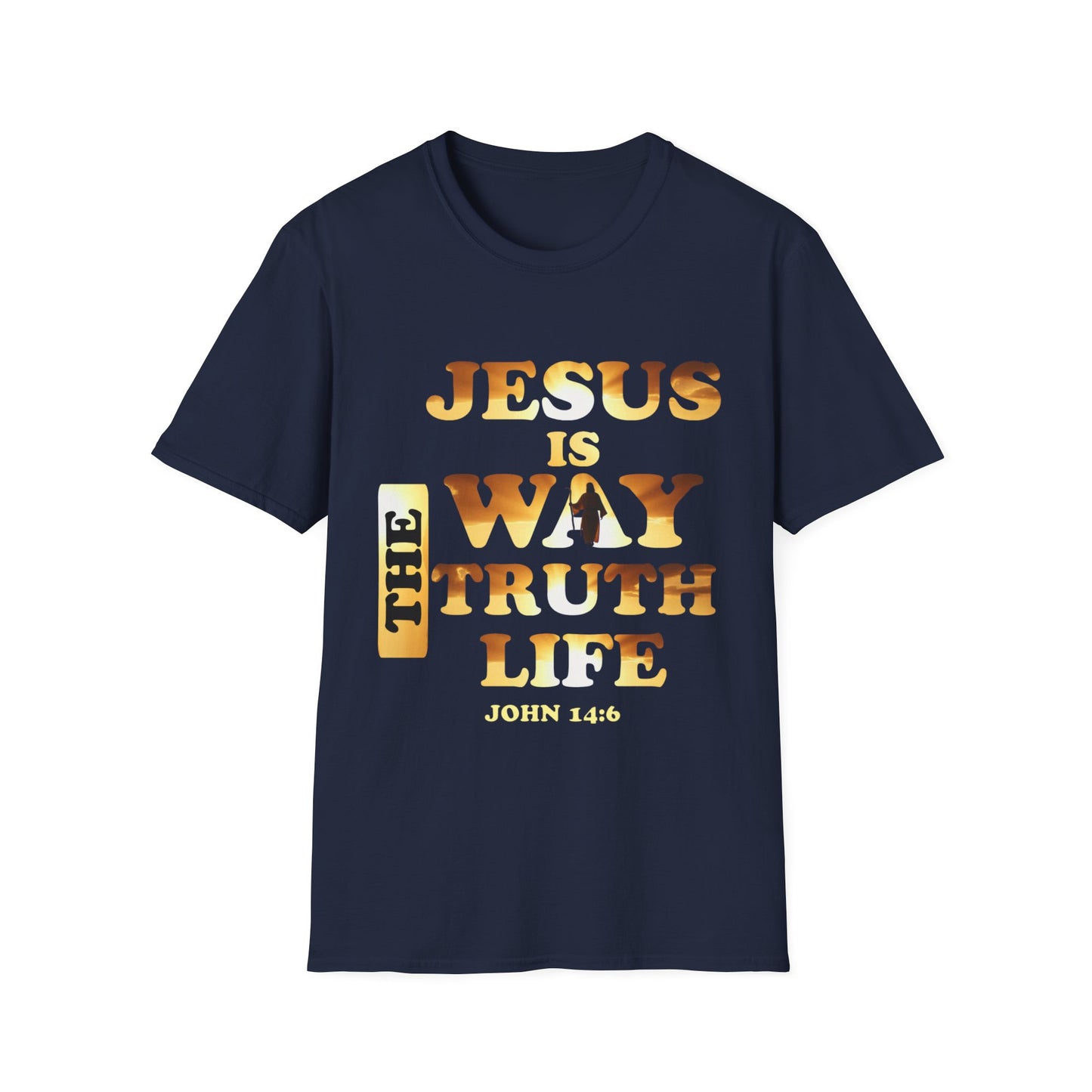 Inspirational Unisex T-Shirt - 'Jesus is the Way, Truth, Life' - Faith-Based Apparel