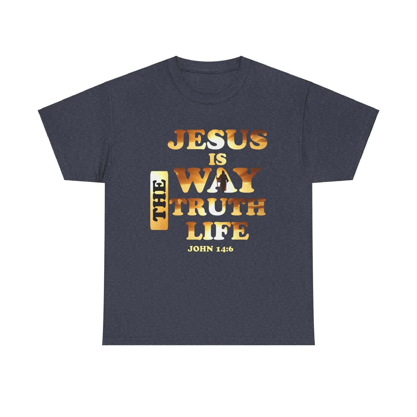 Faith-Inspired Unisex Heavy Cotton Tee - 'Jesus is the Way, the Truth, and the Life'