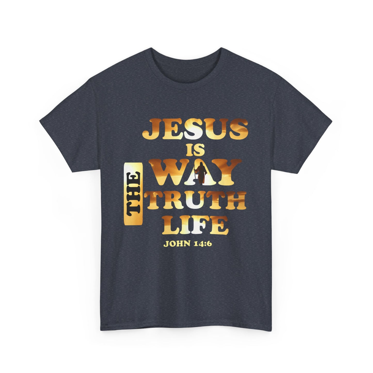 Faith-Inspired Unisex Heavy Cotton Tee - 'Jesus is the Way, the Truth, and the Life'